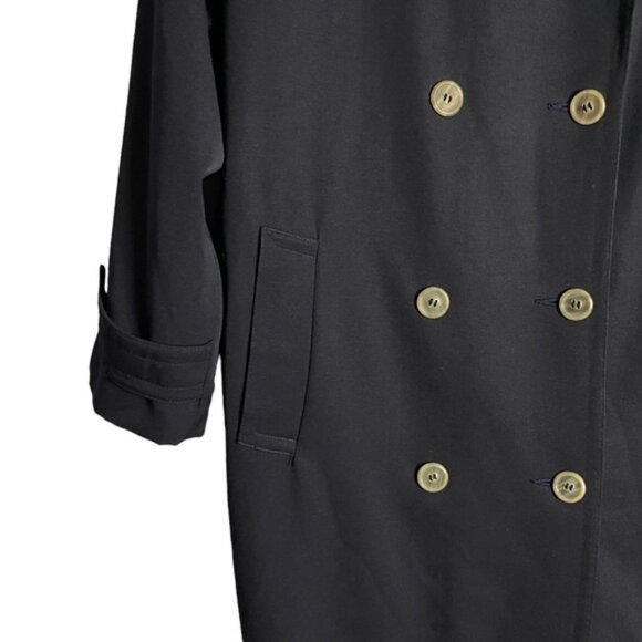 Rue Grenelle Women's Vintage Navy Double Breasted Wool Coat - Picture 4 of 9